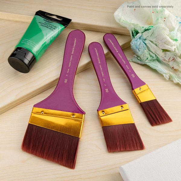 Royal And Langnickel RSET-9358 | 3pc Burgundy Taklon Large Area Angular Brush Set