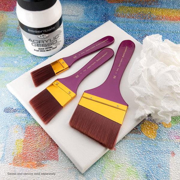 Royal And Langnickel RSET-9358 | 3pc Burgundy Taklon Large Area Angular Brush Set