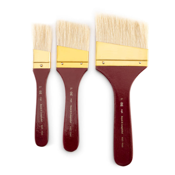 Royal And Langnickel RSET-9360 | 3pc Firm White Bristle Large Area Angular Brush Set