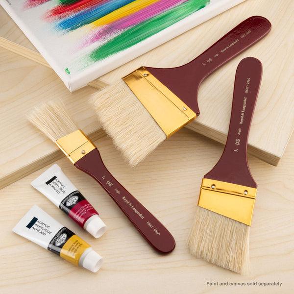 Royal And Langnickel RSET-9360 | 3pc Firm White Bristle Large Area Angular Brush Set