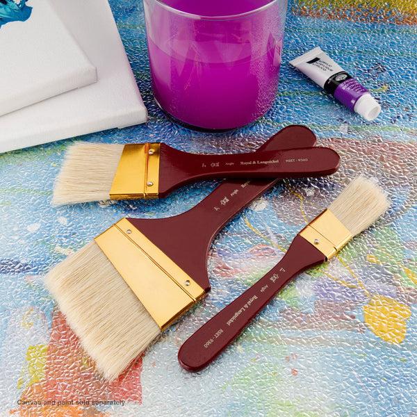 Royal And Langnickel RSET-9360 | 3pc Firm White Bristle Large Area Angular Brush Set