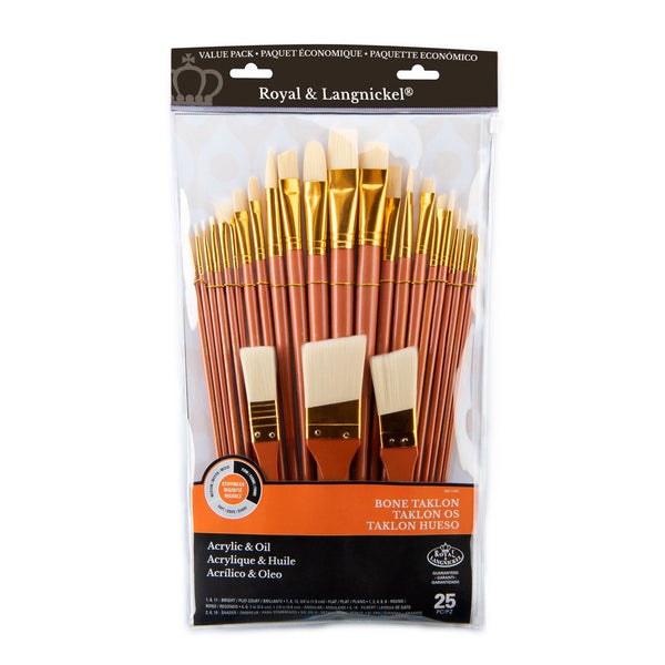 royal and langnickel RSET-9381 | 25pc Bone Taklon Variety Brush Set