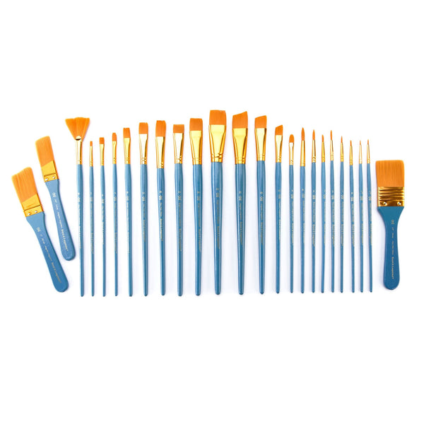 Royal And Langnickel RSET-9382 | 25pc Golden Taklon Long Handle Variety Brush Set