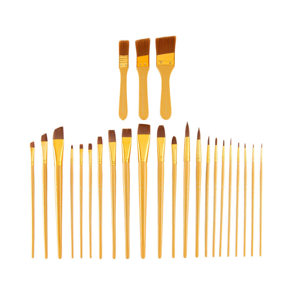 Royal And Langnickel RSET-9384 | 25pc Brown Taklon Variety Brush Set