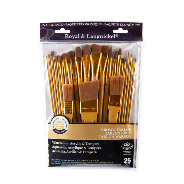 Royal And Langnickel RSET-9384 | 25pc Brown Taklon Variety Brush Set