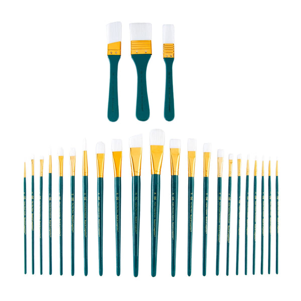 Royal And Langnickel RSET-9385 | 25pc White Taklon Variety Brush Set