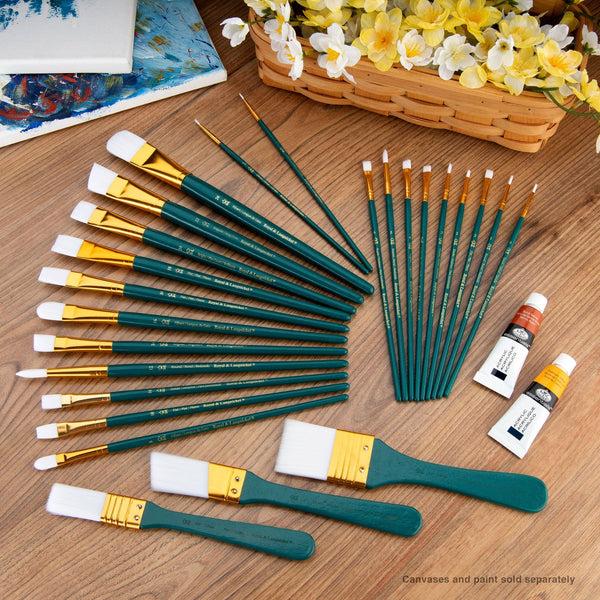 Royal And Langnickel RSET-9385 | 25pc White Taklon Variety Brush Set