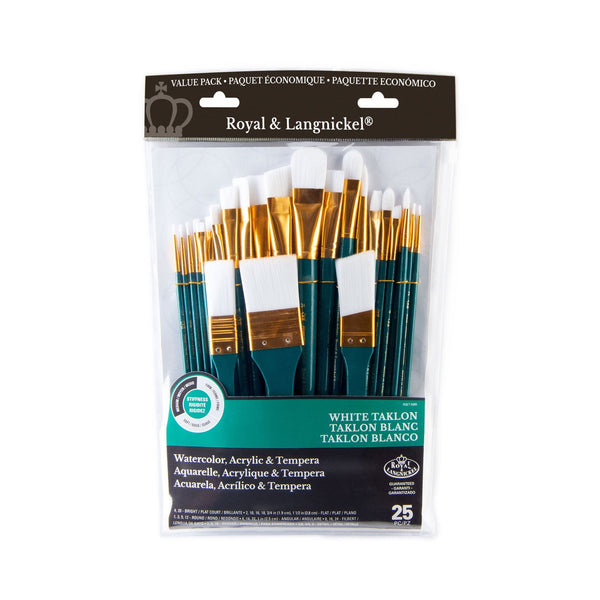 royal and langnickel RSET-9385 | 25pc White Taklon Variety Brush Set