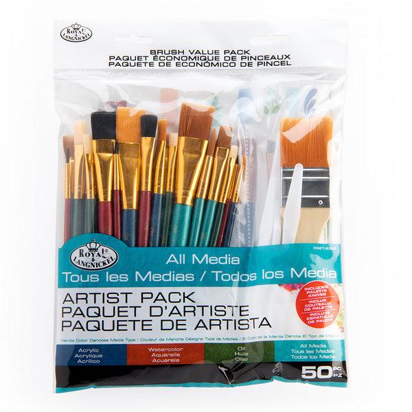royal and langnickel RSET-9388 | 50pc All Media Variety Artist Brush Set