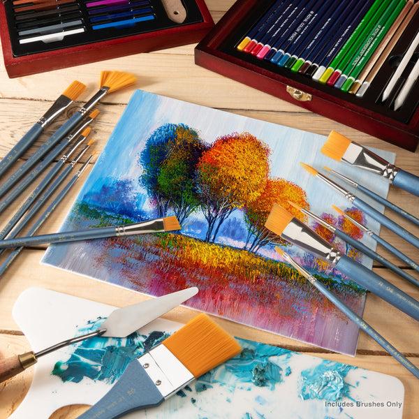 Royal And Langnickel RSET-9401 | Acrylic 15pc Golden Taklon Variety Brush Set