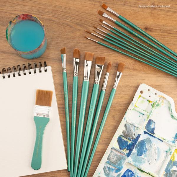 Royal And Langnickel RSET-9404 | 15pc Brown Taklon Long Handle Variety Brush Set