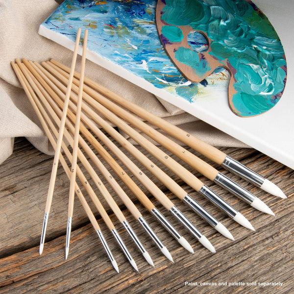 Royal And Langnickel RSET-9606 | 12pc White Taklon Round Brush Set