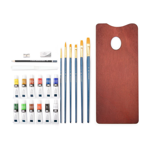 Royal And Langnickel RSET-ACR2020 | Essentials™ 24pc Acrylic Painting Long Handle Travel Art Set