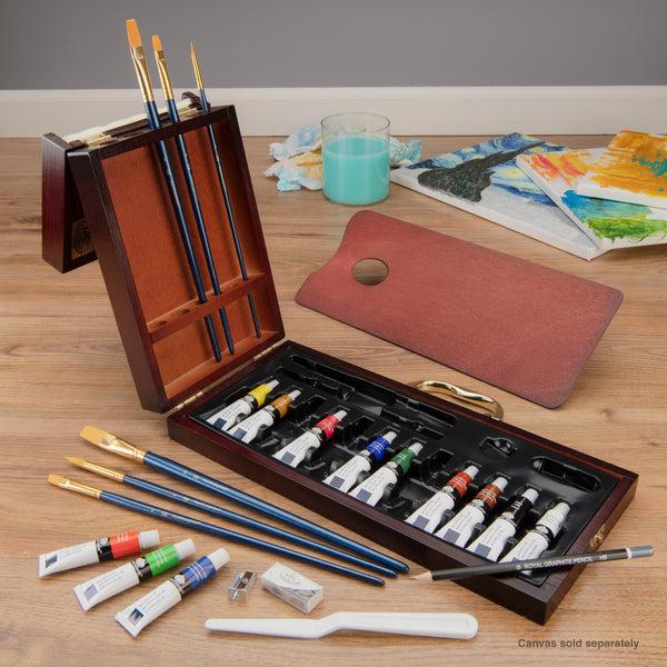 Royal And Langnickel RSET-ACR2020 | Essentials™ 24pc Acrylic Painting Long Handle Travel Art Set