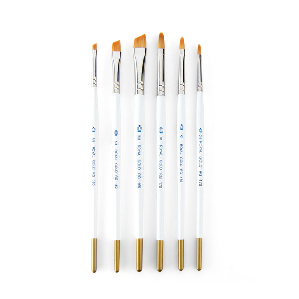 Royal And Langnickel RSET-AMF | Royal Gold™ 6pc Filbert/Angular Brush Set