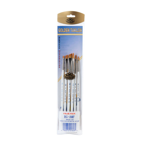 royal and langnickel RSET-AMF | Royal Gold™ 6pc Filbert/Angular Brush Set