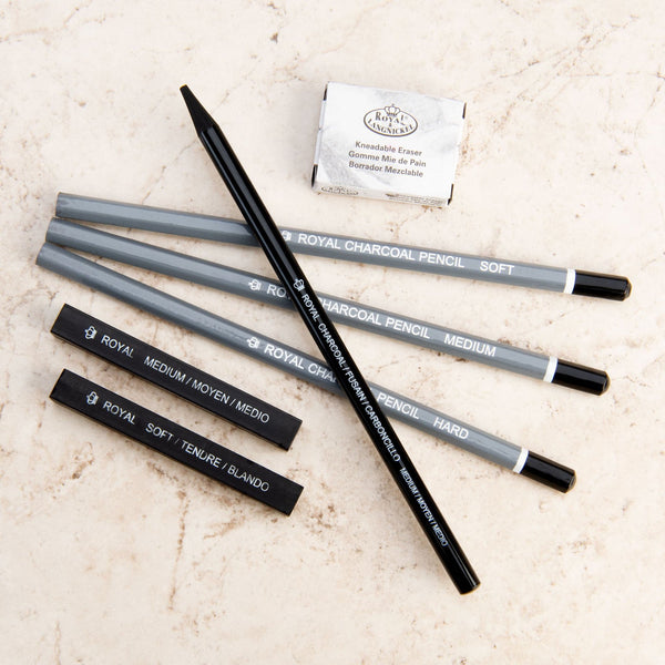 Royal And Langnickel RSET-ART2612 | 8pc Charcoal Mini Tin Set