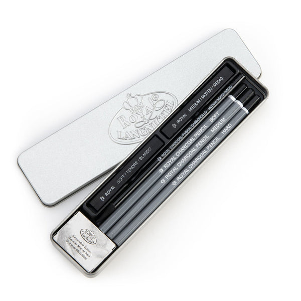 Royal And Langnickel RSET-ART2612 | 8pc Charcoal Mini Tin Set