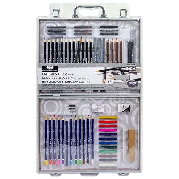 royal and langnickel RSET-ART2952 | Essentials™ 63pc Sketch & Draw Art Set