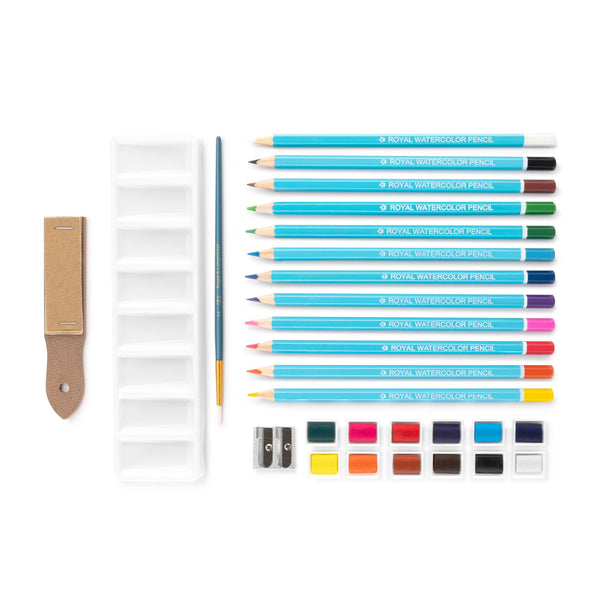 Royal And Langnickel RSET-ART3106 | Watercolor Drawing Small Clear Art Set - 29pc