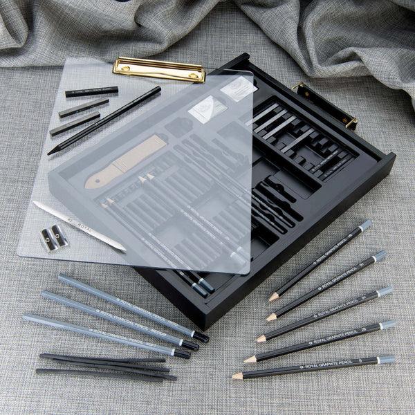 Royal And Langnickel RSET-ART4102 | Essentials™ 35pc Black Series Sketching Art Set