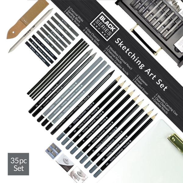 Royal And Langnickel RSET-ART4102 | Essentials™ 35pc Black Series Sketching Art Set