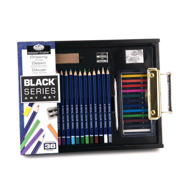 royal and langnickel RSET-ART4103 | essentials™ 36pc Black Series Drawing Art Set