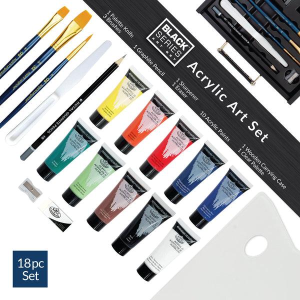 Royal And Langnickel RSET-ART4107 | Essentials™ 18pc Black Series Acrylic Art Set