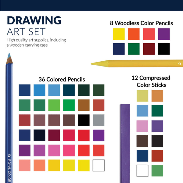 Royal And Langnickel RSET-ART4203 | Essentials™ 59pc Black Series Drawing Art Set