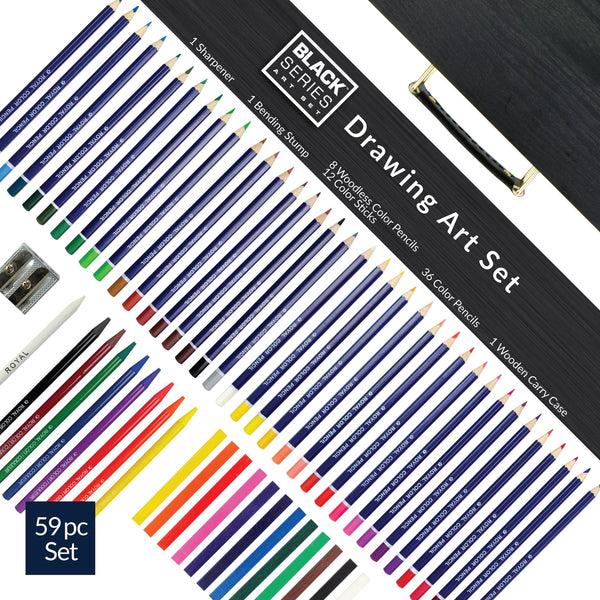 Royal And Langnickel RSET-ART4203 | Essentials™ 59pc Black Series Drawing Art Set