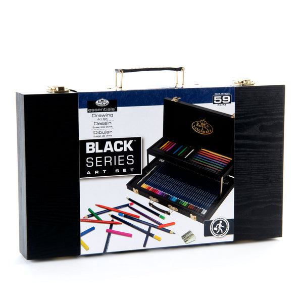 royal and langnickel RSET-ART4203 | essentials™ 59pc Black Series Drawing Art Set