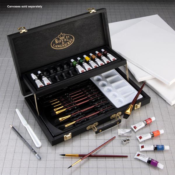 Royal And Langnickel RSET-ART4205 | Essentials™ 28pc Black Series Watercolor Wooden Box Art Set