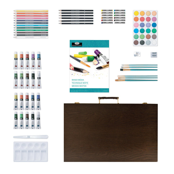 Royal And Langnickel RSET-ART4451 | 100 Piece Mixed Media 3-Tier Espresso Art Set