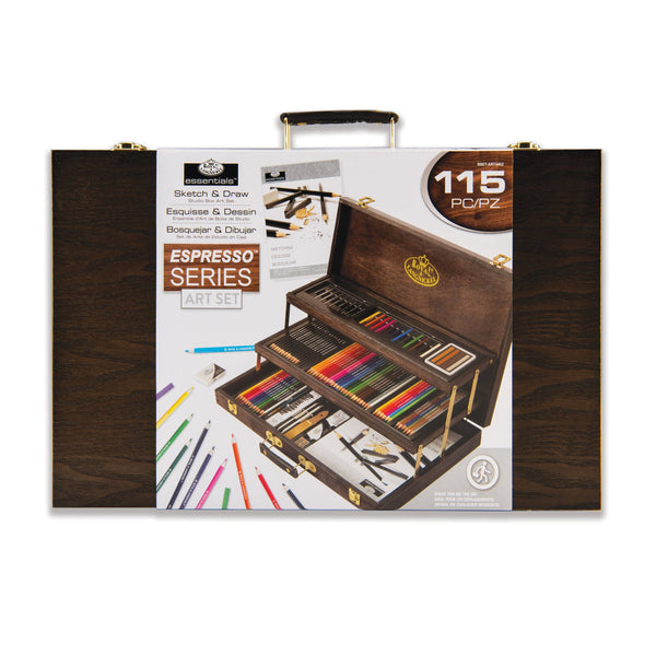 Royal And Langnickel RSET-ART4452 | 115 Piece Sketching & Drawing Espresso Art Set