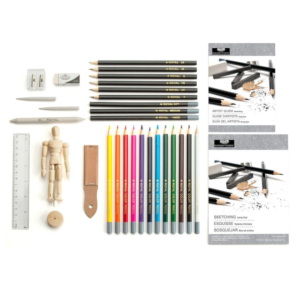 Royal And Langnickel RSET-DS3000 | Essentials™ 32pc Sketching & Drawing Travel Art Set