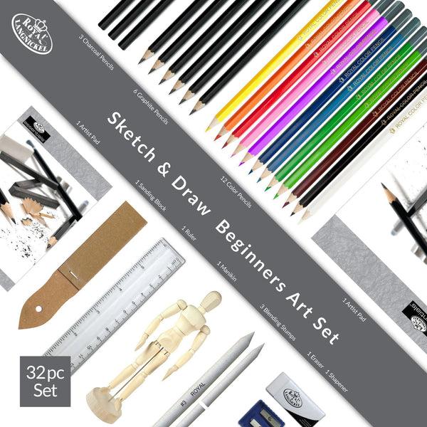 Royal And Langnickel RSET-DS3000 | Essentials™ 32pc Sketching & Drawing Travel Art Set