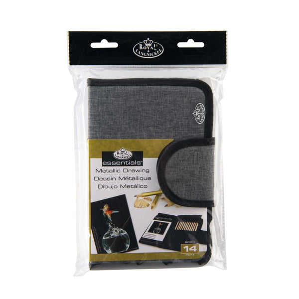 royal and langnickel RSET-FS111 | Essentials™ 14pc Travel Metallic Drawing Folio Art Set