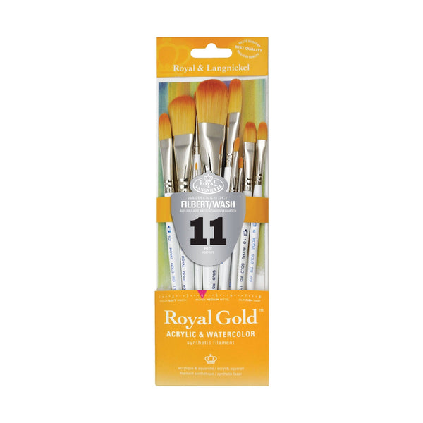 royal and langnickel RSET-GTF | Royal Gold™ 11pc Filbert/Wash Brush Set