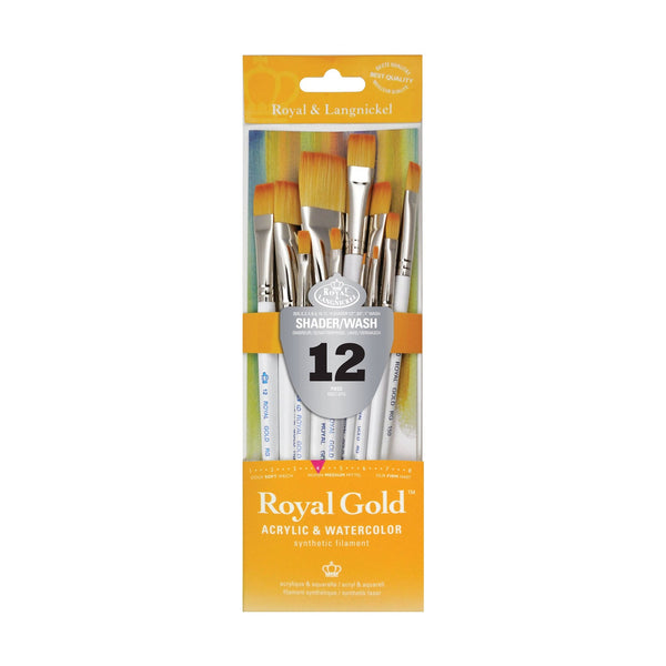 royal and langnickel RSET-GTS | Royal Gold™ 12pc Shader/Wash Brush Set