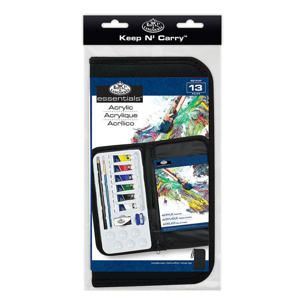 royal and langnickel RSET-KCAP | Essentials™ 13pc Acrylic Painting Keep N' Carry Travel Art Set