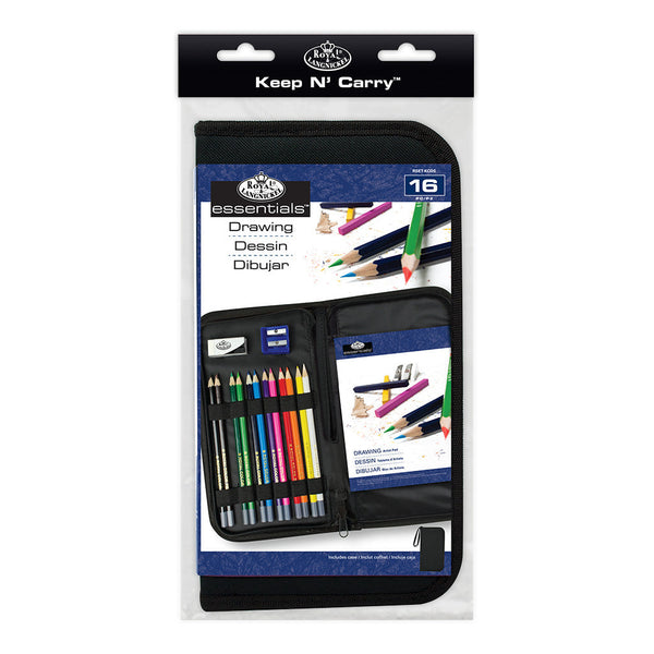 royal and langnickel RSET-KCDS | Essentials™ 16pc Drawing Keep N' Carry Travel Art Set