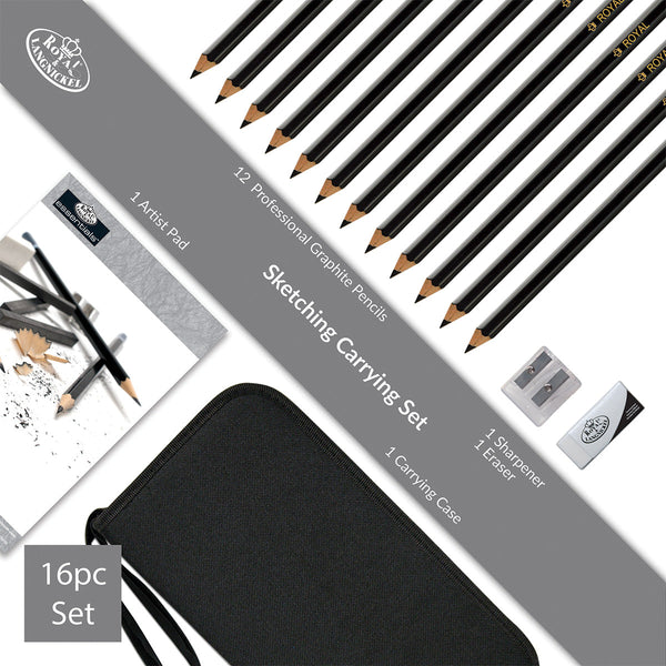 Royal And Langnickel RSET-KCSS | Essentials™ 16pc Sketching Keep N' Carry Travel Art Set