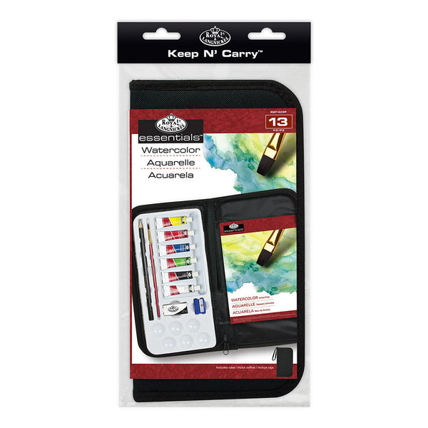 royal and langnickel RSET-KCWP | Essentials™ 13pc Watercolor Painting Keep N' Carry Travel Art Set