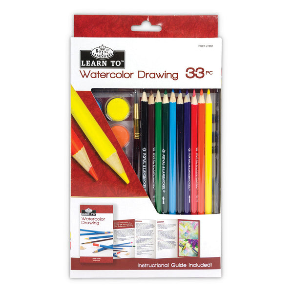 royal and langnickel RSET-LT251 | Learn To™ 33pc Watercolor Drawing Art Set