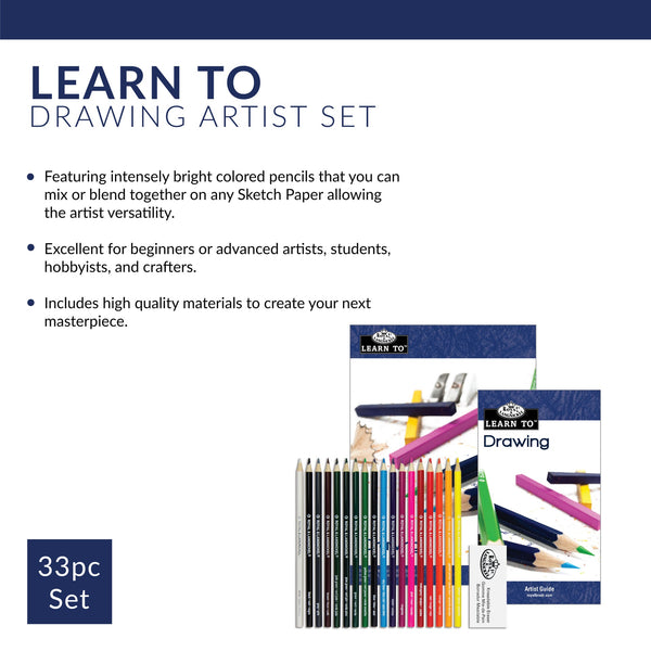 Royal And Langnickel RSET-LT253 | Learn To™ 33pc Drawing Art Set