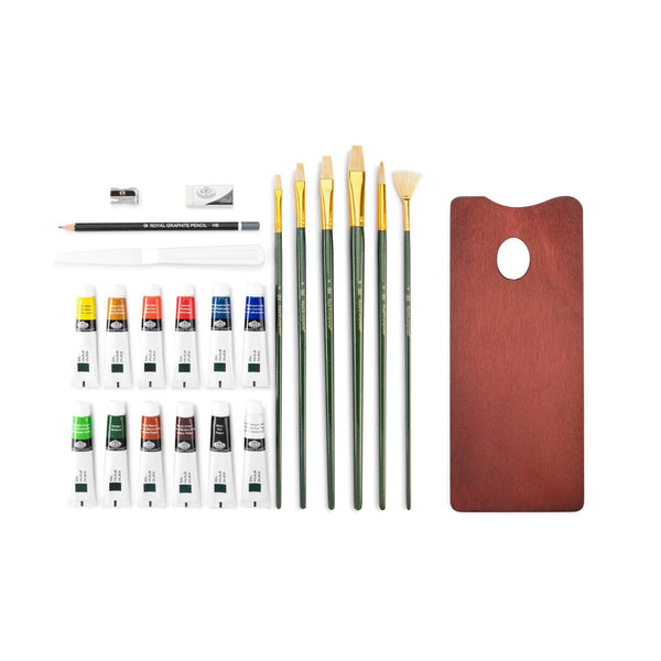 Royal And Langnickel RSET-OIL2020 | Essentials™ 24pc Oil Painting Long Handle Travel Art Set