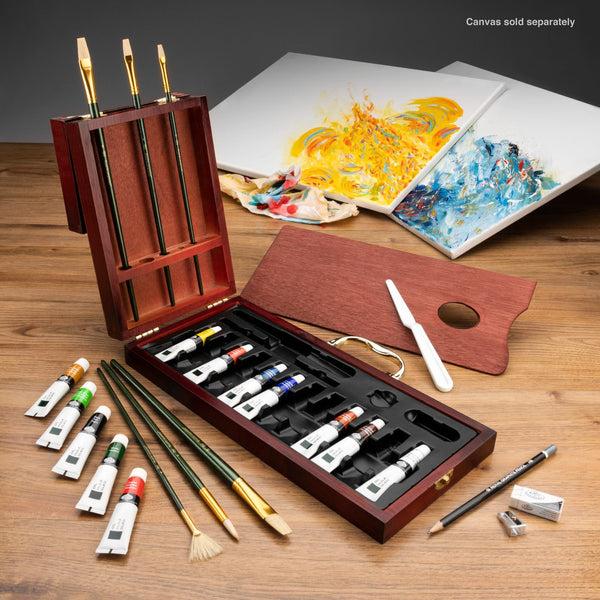 Royal And Langnickel RSET-OIL2020 | Essentials™ 24pc Oil Painting Long Handle Travel Art Set