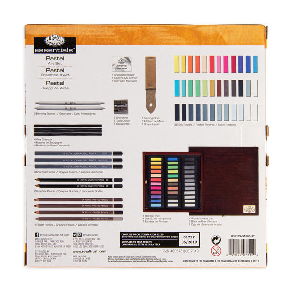 Royal And Langnickel RSET-PAS1600 | Essentials™ 56pc Pastel Travel Art Set