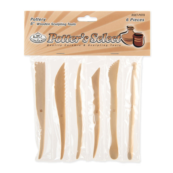 royal and langnickel RSET-POT6 | 6pc 6" Wooden Sculpting Tools