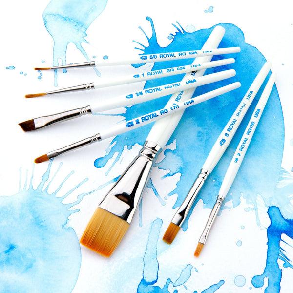 Royal And Langnickel RSET-RG7S | Royal Gold™ 7pc Golden Taklon Variety Short Handle Brush Set